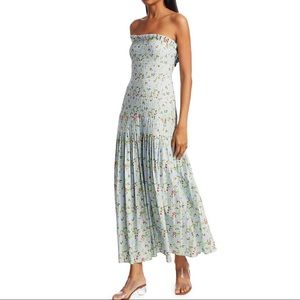 AMUR Floral Strapless Maxi Dress